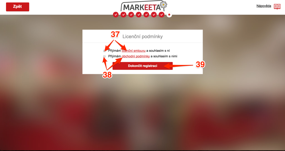 Průvodce registrací - krok 10