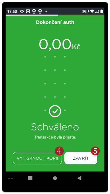 Seznam před-autorizací - krok 4 (Zrušení)