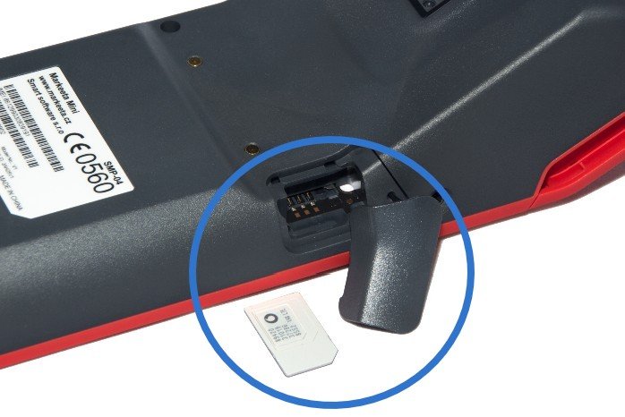 Vložení SIM karty do pokladny Mini V1