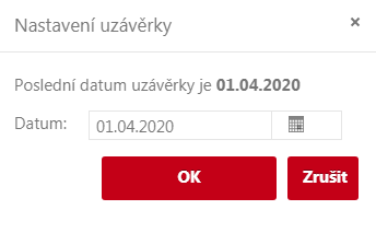 Nastavení uzávěrky