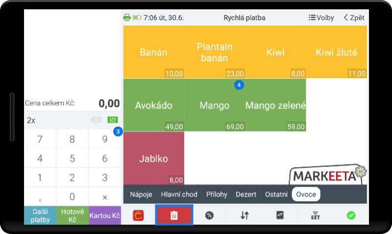 Jak vystornovat účet pomocí záporné položky - krok 2