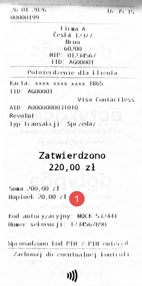 Sprzedaż (w tym napiwki)