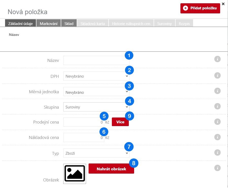 Jak přidat novou položku – krok 3