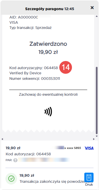 Zatwierdzone szczegóły transakcji