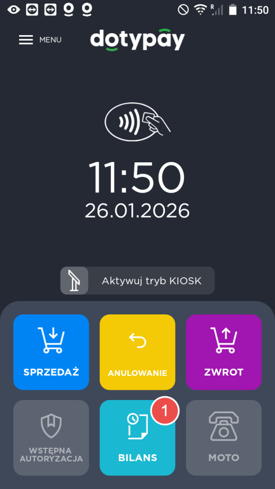 Ekran główny aplikacji