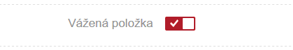 Nastavení vážené položky