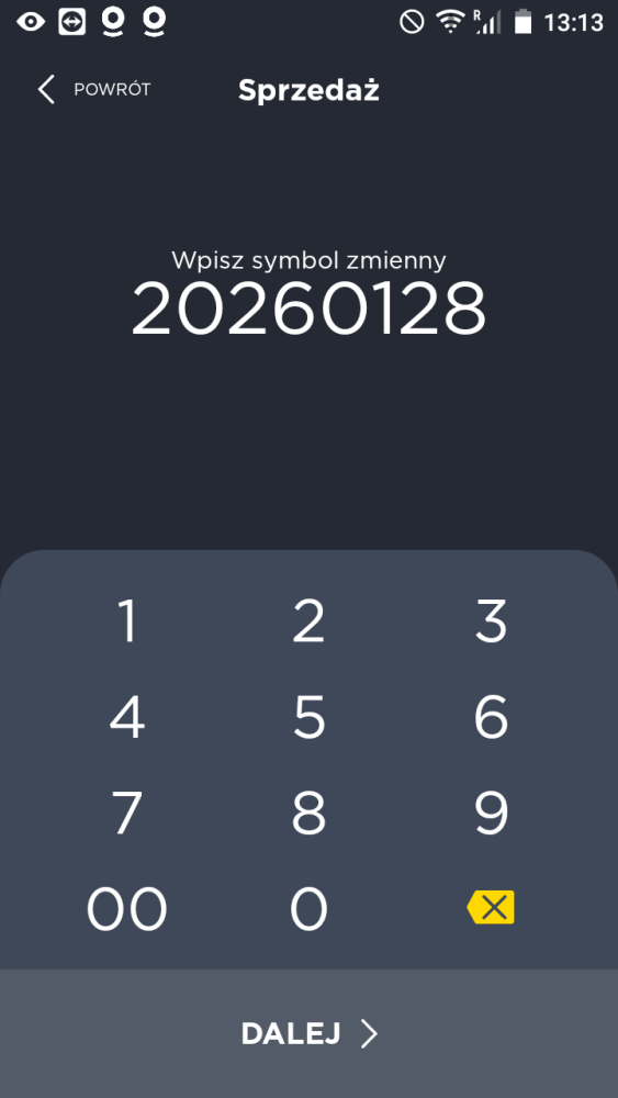 Sprzedaż - Symbol zmienny