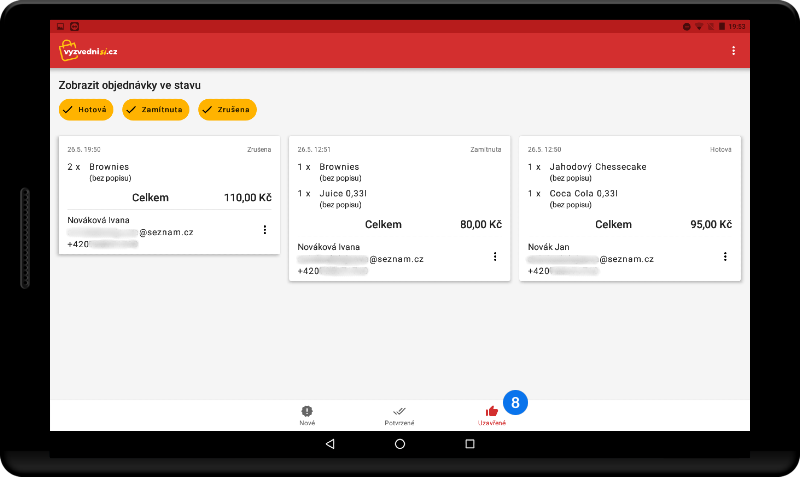 Uzavřené objednávky