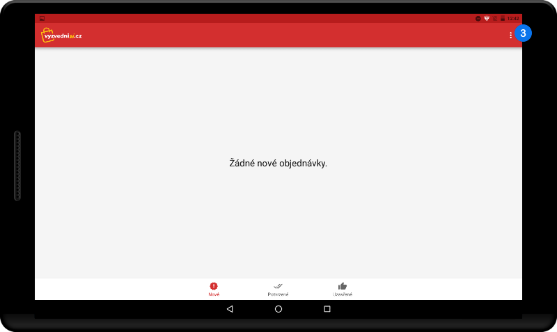 Úvodní strana aplikace Vyzvedni si