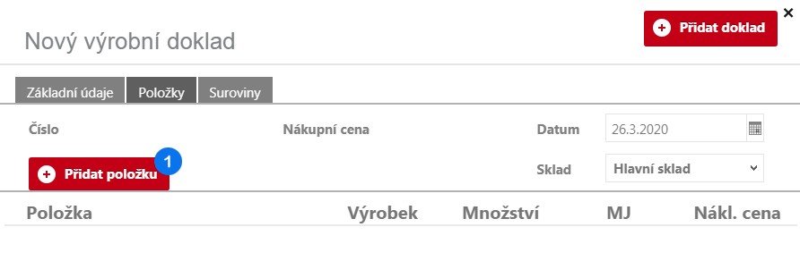 Tvorba výrobního dokladu – krok 4