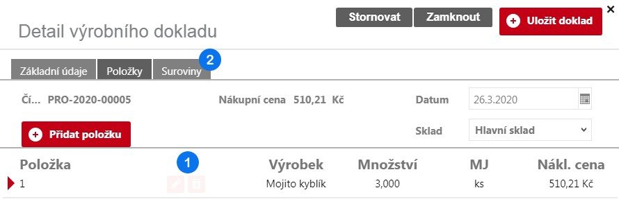 Tvorba výrobního dokladu – krok 6