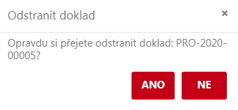 Smazání výrobního dokladu