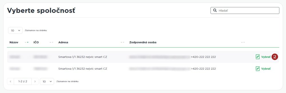 Vytvorenie žiadosti - krok 2