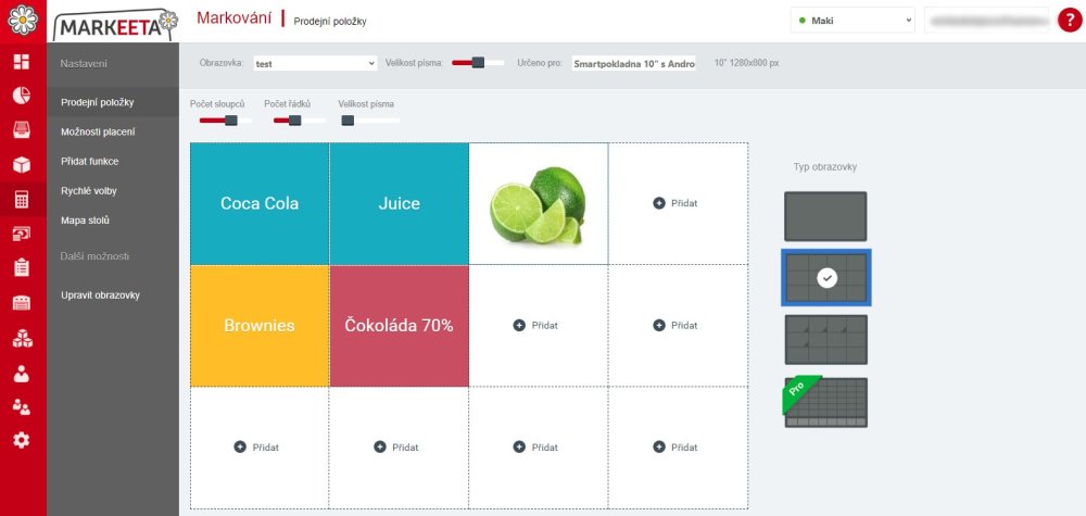 Základní obrazovka