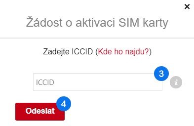 Žádost o aktivaci SIM karty