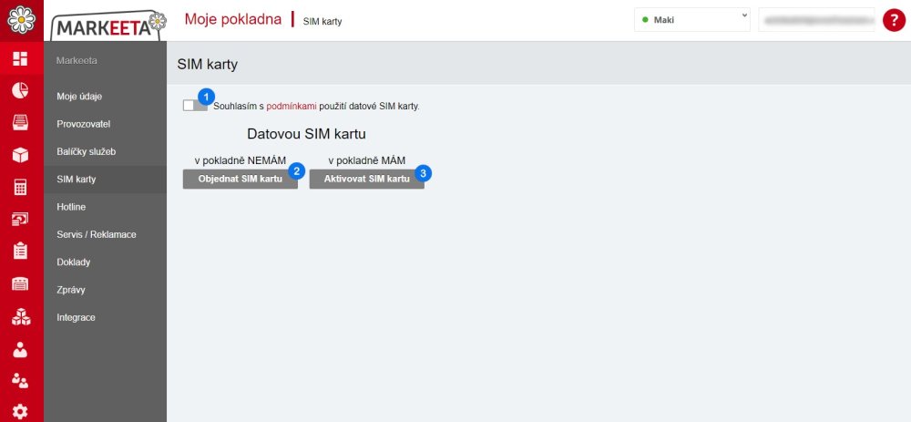 Objednání SIM karty