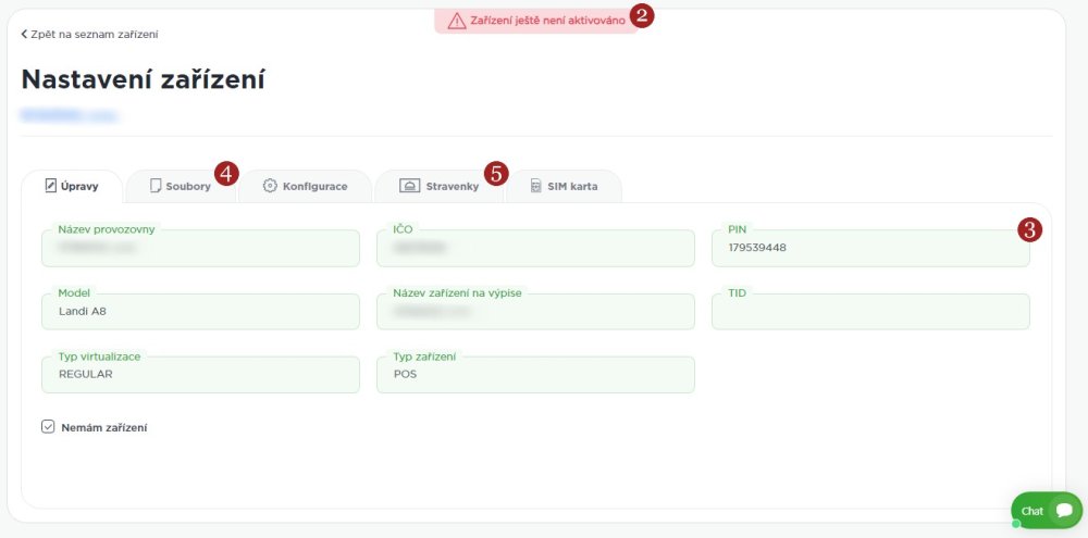 Nastavení zařízení