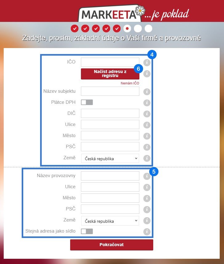 Průvodce registrací - krok 3 (B)