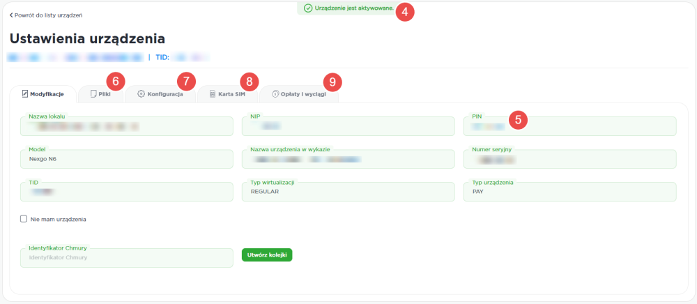 Ustawienia urządzenia