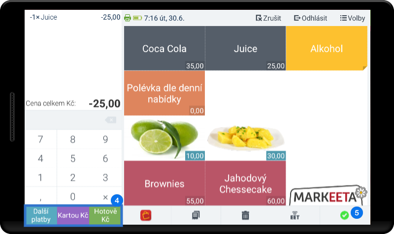 Jak používat funkci záporná položka - krok 4