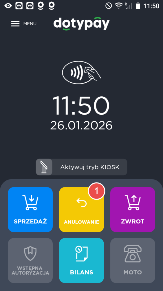 Anulowanie ostatniej transakcji – krok 1