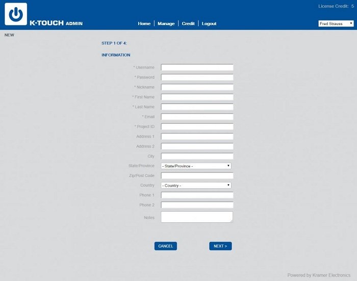 Creating a Customer Project - K-Touch - 1