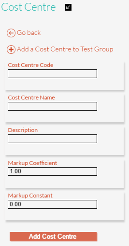 New Cost Centre Details New Cost Centre Details