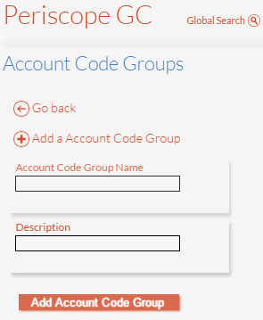 Add Account Code Group Details Add Account Code Group Details