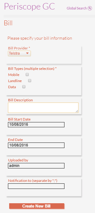 New Bill Details New Bill Details
