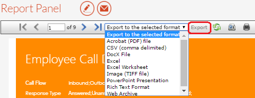 Exporting Report Exporting Report