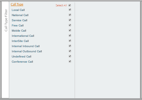 Call Type Filter Call Type Filter