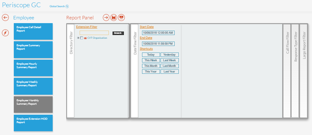 Employee Monthly Summary Report Panel Employee Monthly Summary Report Panel
