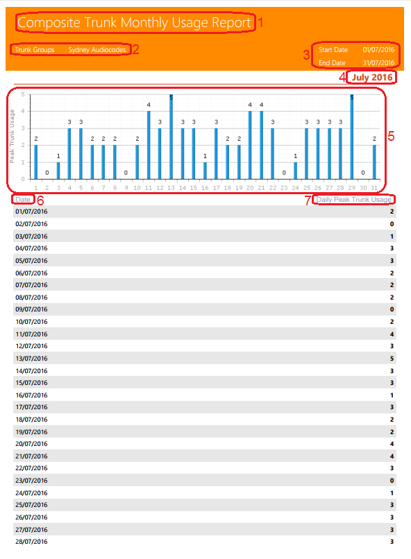 Composite Trunk Monthly Usage Report Composite Trunk Monthly Usage Report