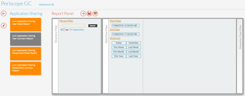 Lync Application Sharing User Summary Report Panel Lync Application Sharing User Summary Report Panel