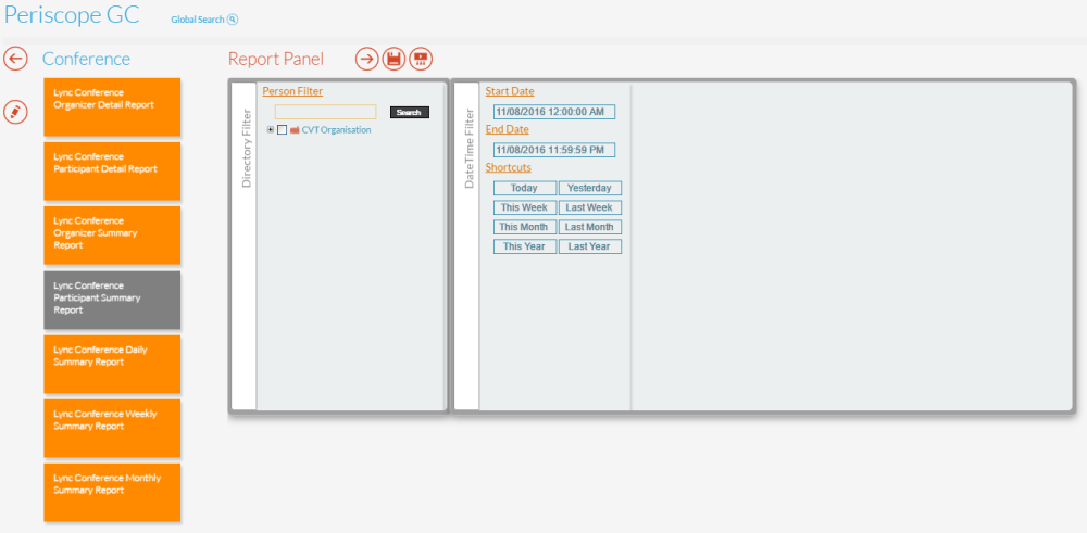 Lync Conference Participant Summary Report Panel Lync Conference Participant Summary Report Panel