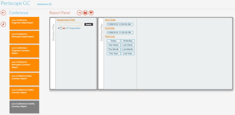 Lync Conference Monthly Summary Report Panel Lync Conference Monthly Summary Report Panel