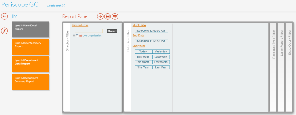 Lync IM User Detail Report Panel Lync IM User Detail Report Panel
