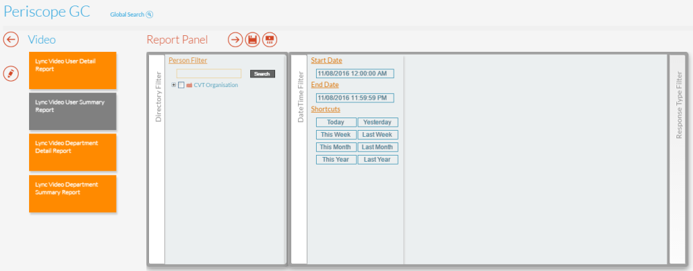 Lync Video User Summary Report Panel Lync Video User Summary Report Panel