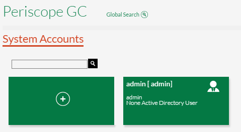 System Accounts Page System Accounts Page