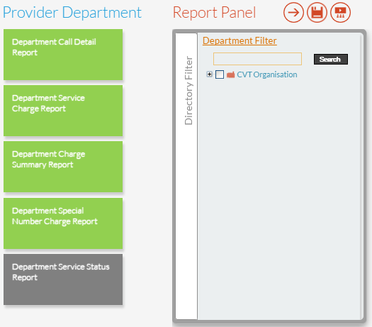 Department Service Status Report Panel Department Service Status Report Panel