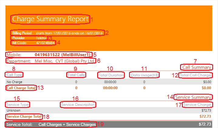 Charge Summary Report Charge Summary Report