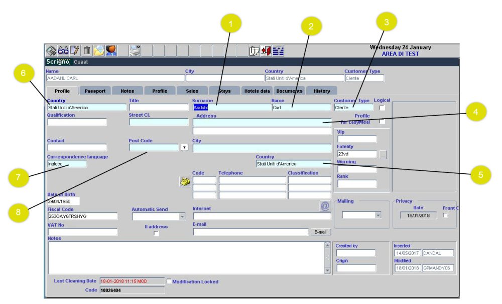 Guest Personal Profile Mandatory Fields Scrigno Manuale 1
