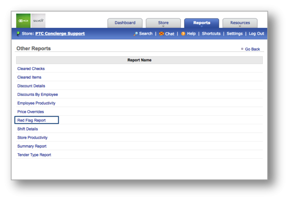 Red Flag Report Store User Guide 2