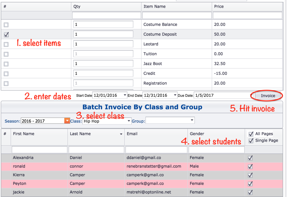 Create Batch Invoice - Compudance Online Helpdesk - 1