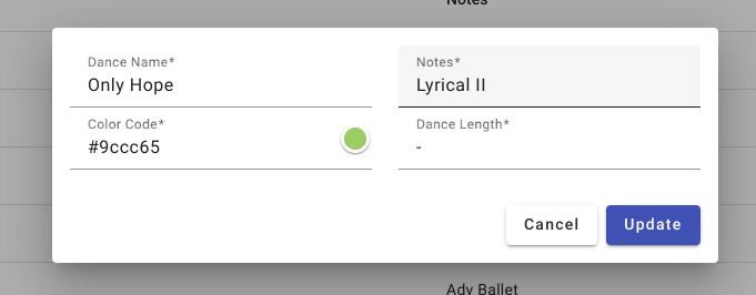 Dance Tab - Compudance Online Helpdesk - 1
