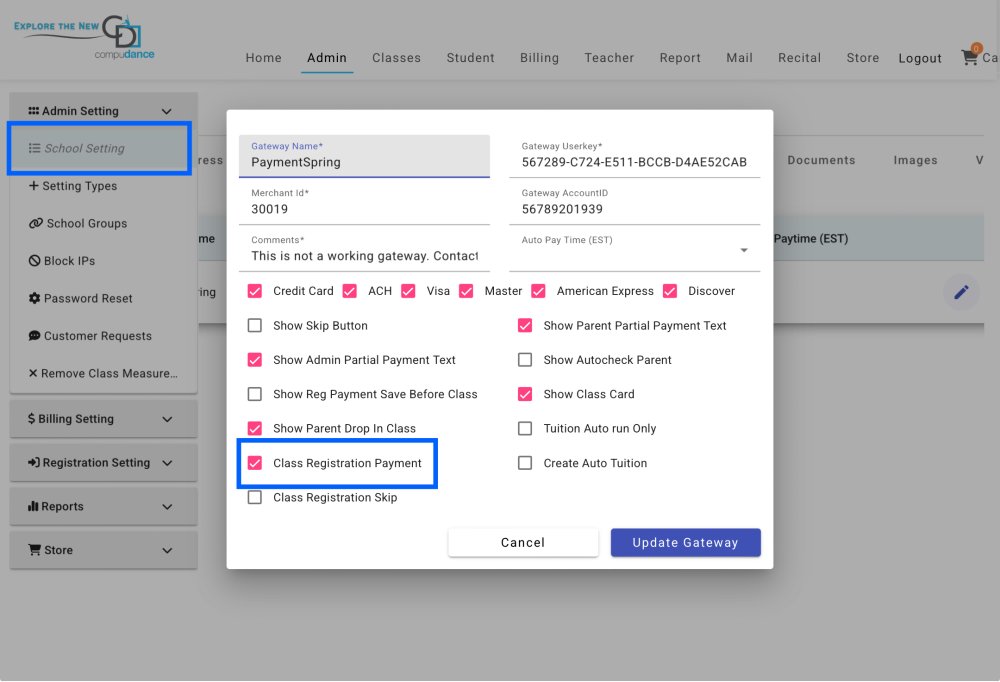Pay At Sign Up for Returning Students - Compudance Online Helpdesk - 1