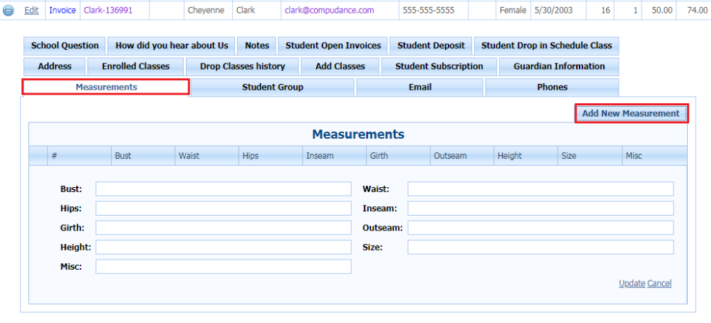 Measurements - Compudance Online Helpdesk - 1