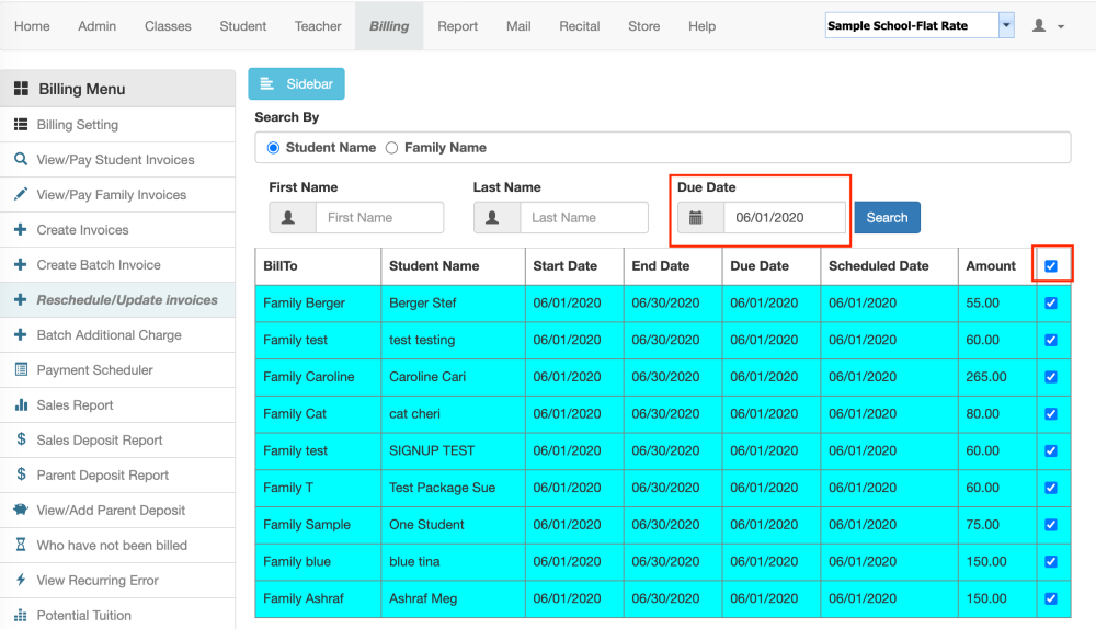 Reschedule/Update Invoices Compudance Online Helpdesk 1