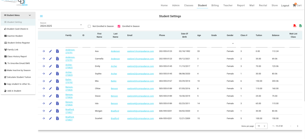 Create Invoice from Student Grid - Compudance Online Helpdesk - 1