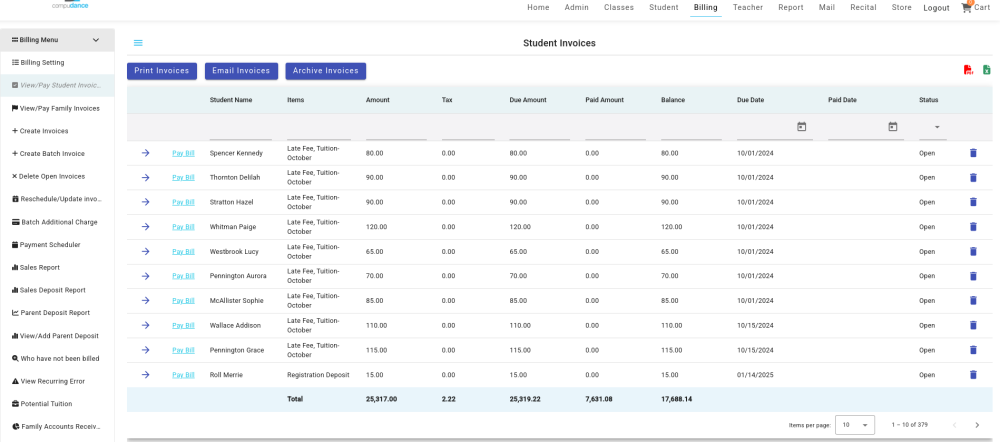 Delete Invoices - Compudance Online Helpdesk - 1